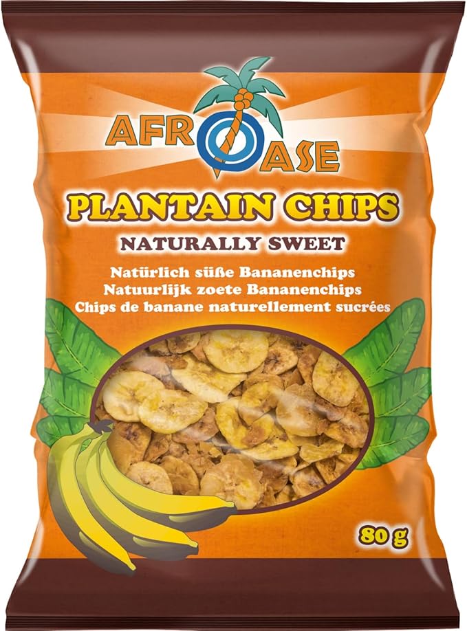 Banana chips plantain extra sweet 80g AFROASE กล้วยกรอบ